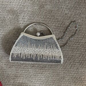Silver Studded Clutch Bag